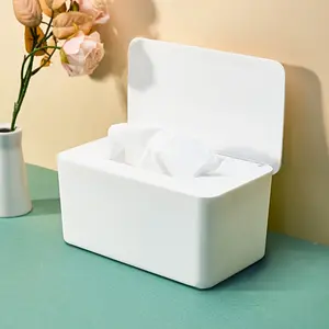 Modern Paper Towel and Mask Storage Box, Fashionable Design, Durable Plastic, Convenient Lid, Spacious Wet Wipes Holder, Multi-Functional Dispenser