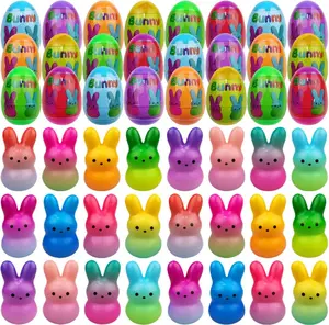 24‑Pack Prefilled Easter Eggs with Slow Rising Squishy Toys – Easter Bunny Surprise Toys for Kids Easter Egg Hunt, Easter Basket Stuffers & Party Favors