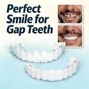 【Conceal Gaps Instantly】Cosmetic Aligner-Style Veneers Fit Over Upper Teeth Disguise Oral Flaws Temporary Visual Enhancer Non-Medical Beauty Solution Daily Use