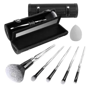 BEAUTYFACTOR 5pcs Makeup Brushes Kit,Travel Makeup Brushes,Makeup Sponges Foundation