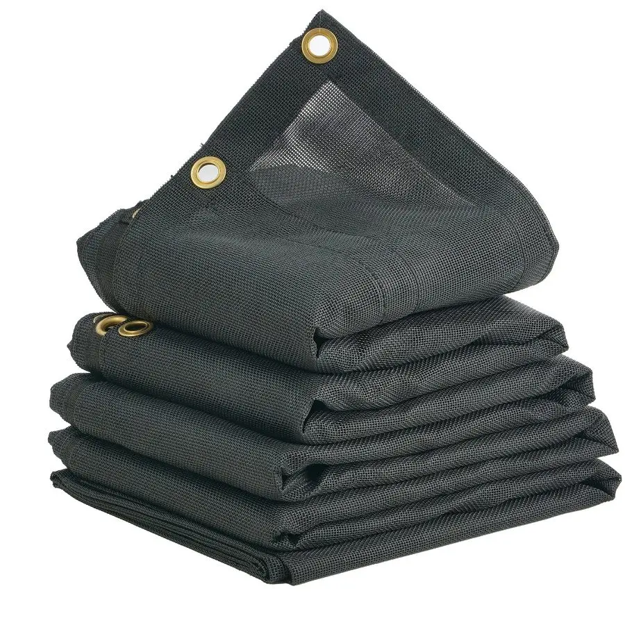 VEVOR Heavy Duty Dump Truck Mesh Tarp, 6x14 ft (6 x 14 ft Size) PVC Coated Black Cover, 5.5-18oz Double Pockets, Brass Grommets, Reinforced Double Needle Stitch Webbing, Fits Dump Trucks’ Manual/Electric Systems & Dumpers