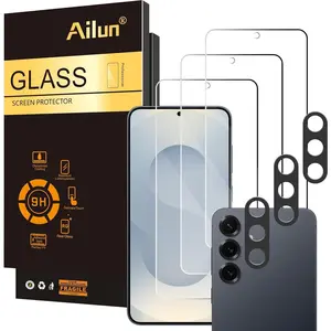Glass Screen Protector for Galaxy S25+ / S25 Plus [6.7 Inch] 3Pack+3Pack Camera Lens Tempered Glass Fingerprint Unlock 0.25mm Anti-Scratch Case Friendly Clear-HD[Not for S25/S25 Ultra/S25 Edge]