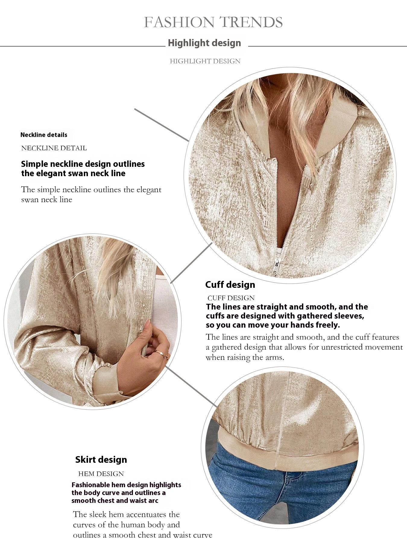 Thin Coat With Zip Slim Fit Slimming Casual Jacket Top