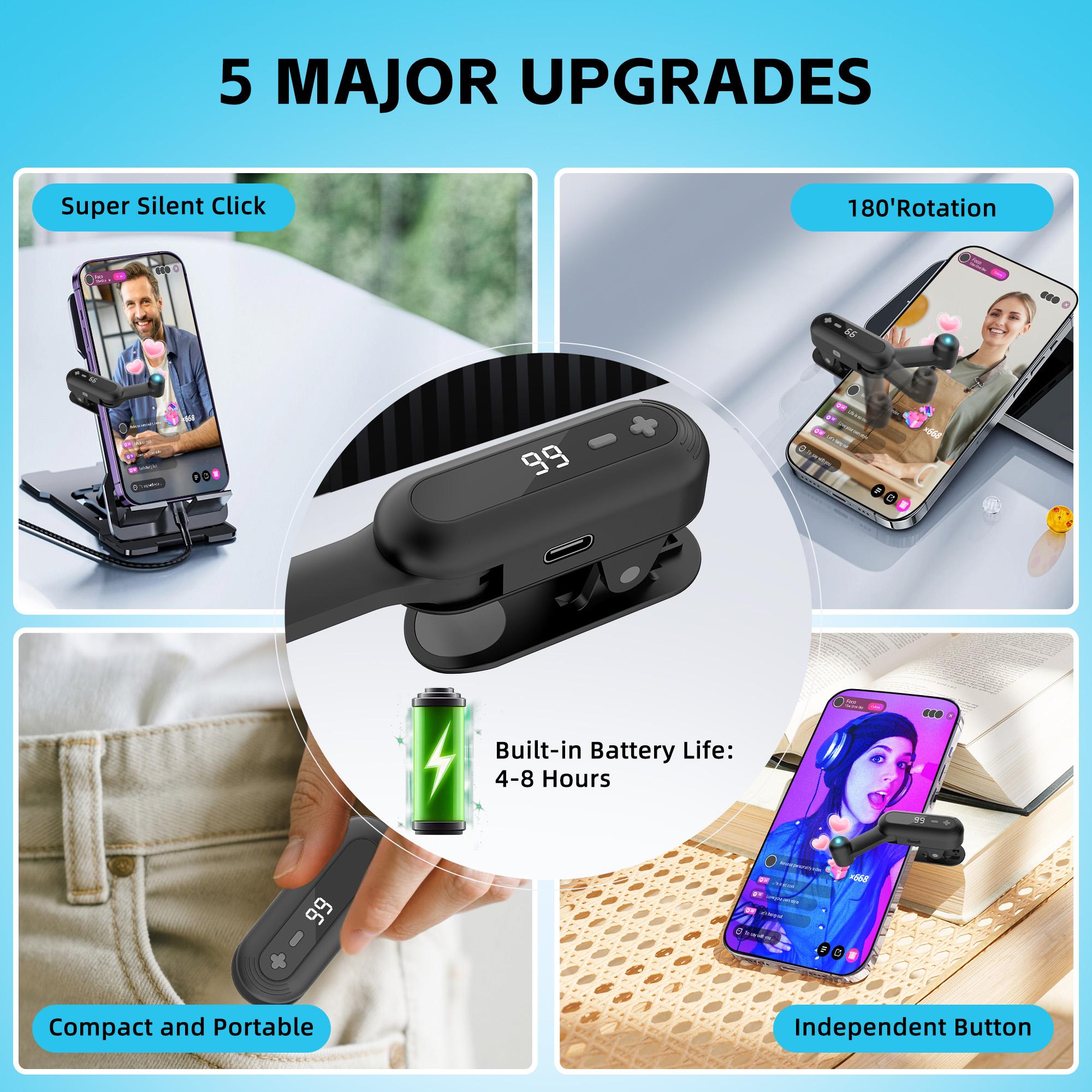 Auto Clicker Smart Tapper for iPhone iPad Android TikTok - Auto Touch Device with Adjustable Speed, Instant Clicker for Live Stream Likes, Social Media Tasks