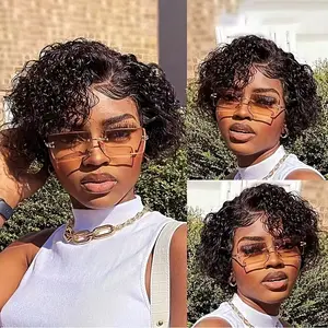 Pixie Cut Wig Human Hair – Glueless 13x4 HD Lace Front, Curly Deep Wave Short Bob, 6 Inch Natural Full Volume, Beginner Friendly for Daily Party & Holiday 912