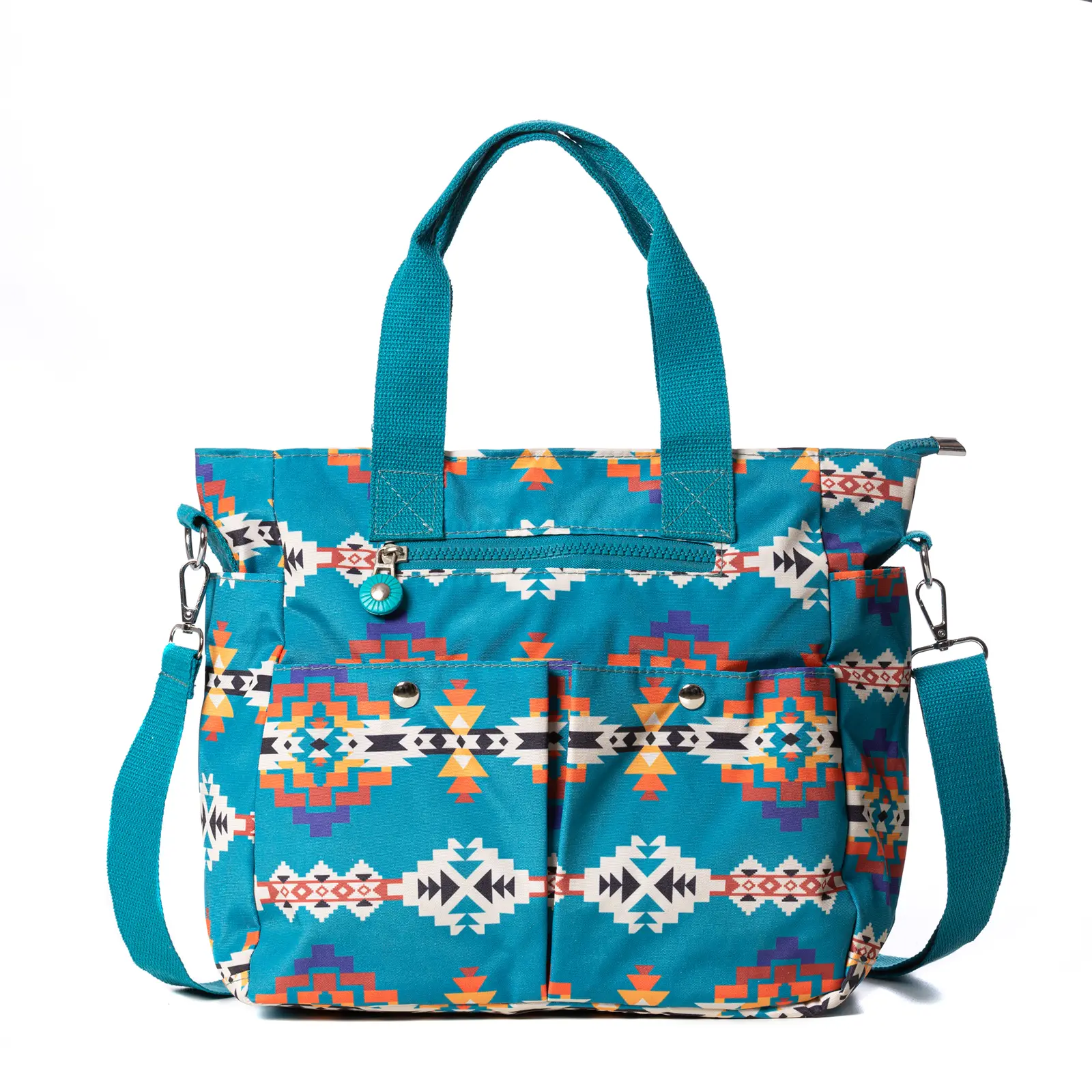Aztec Small Tote Bag Southwest Handbags For Women Casual Fashion Messenger Crossbody Shoulder Bag With Zipper Adjustable Strap Large Capacity
