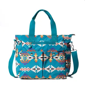 Aztec Small Tote Bag Southwest Handbags For Women Casual Fashion Messenger Crossbody Shoulder Bag With Zipper Adjustable Strap Large Capacity