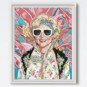 The Golden Girls Rose Nylund With Sun Glasses Poster Unframed | Betty White Art Print | Rose Golden Girls Thug Life Characters Poster