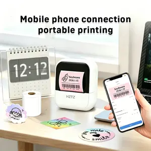 Portable Label Printer Hztz C50, Ideal for Small Businesses, Offices, Home Use, Includes 50*30mm Roll Paper, Compact Mini Printer