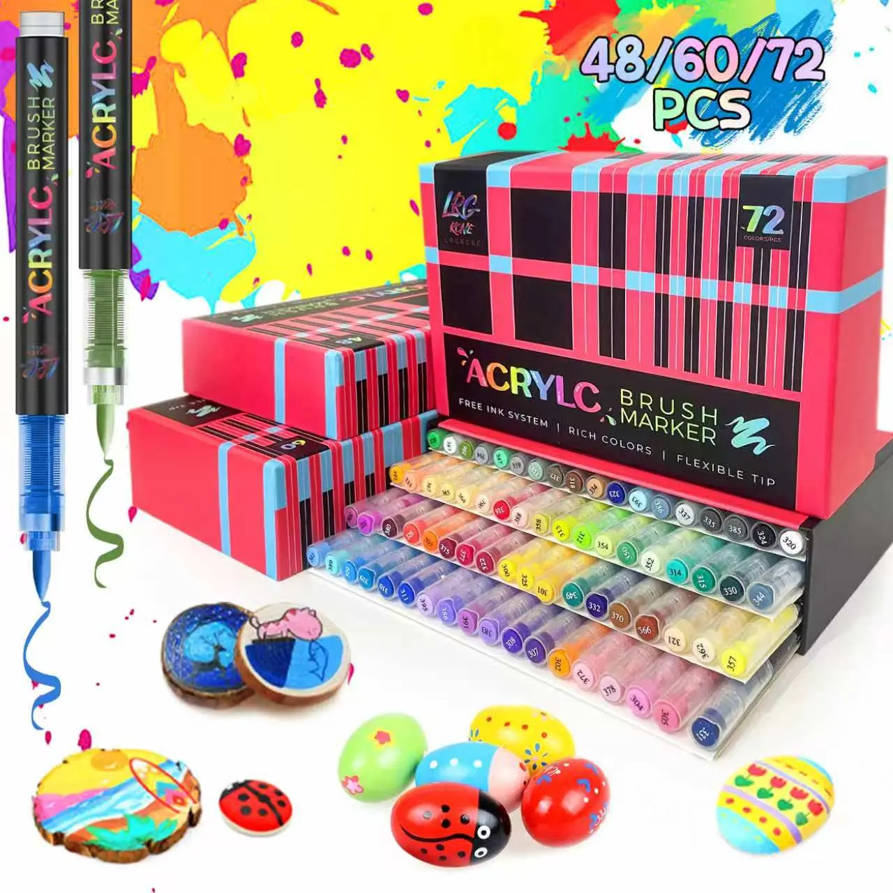Dual Tip Permanent Art Marker Set with Zipper Carry Storage Bag, Assorted Vibrant Rich Colors Double Head Sketch Marker Pens, Waterproof Ink for Student Drawing Sketching Coloring Painting Graffiti Illustration & Handcraft Art Creation