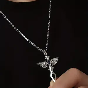 Angel Wing Necklace, Devil Wing Necklace, Sword Cross Style, Unique Fashion Necklace