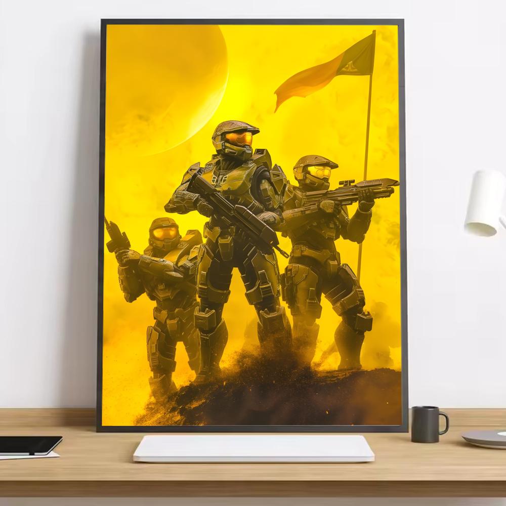 Game H-Halo Cool I-InfiniteS Painting Calligraphy HD Canvas Poster living room bedroom bar aesthetic decoration