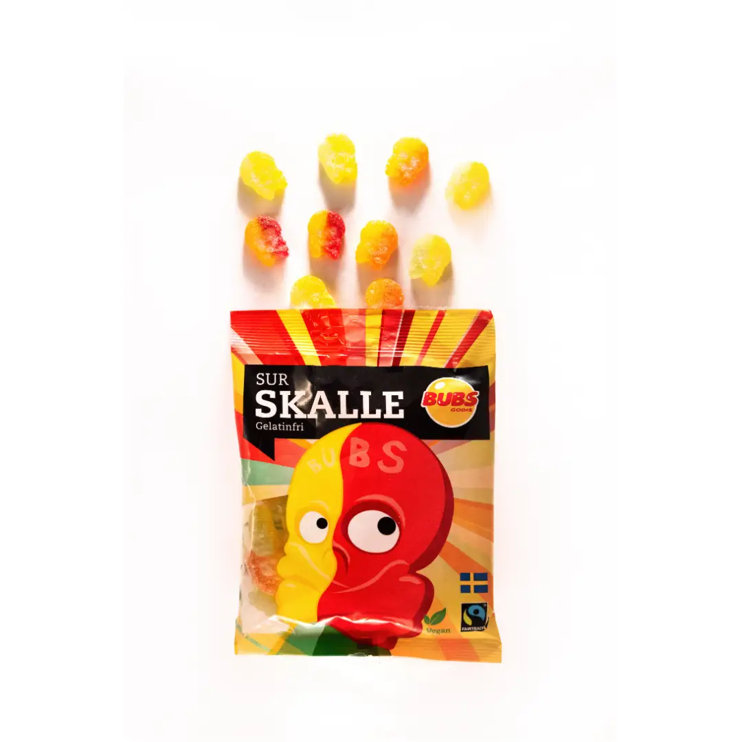 BUBS Sour Skulls Mini - Deliciously Chewy Swedish Candy with a Sour Twist 0.2LB