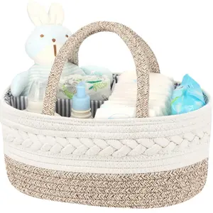 Portable Storage Basket, 1 Count Multi-functional Bottle & Diaper Storage Basket, Household Storage Organizer for Home Living Room Bedroom