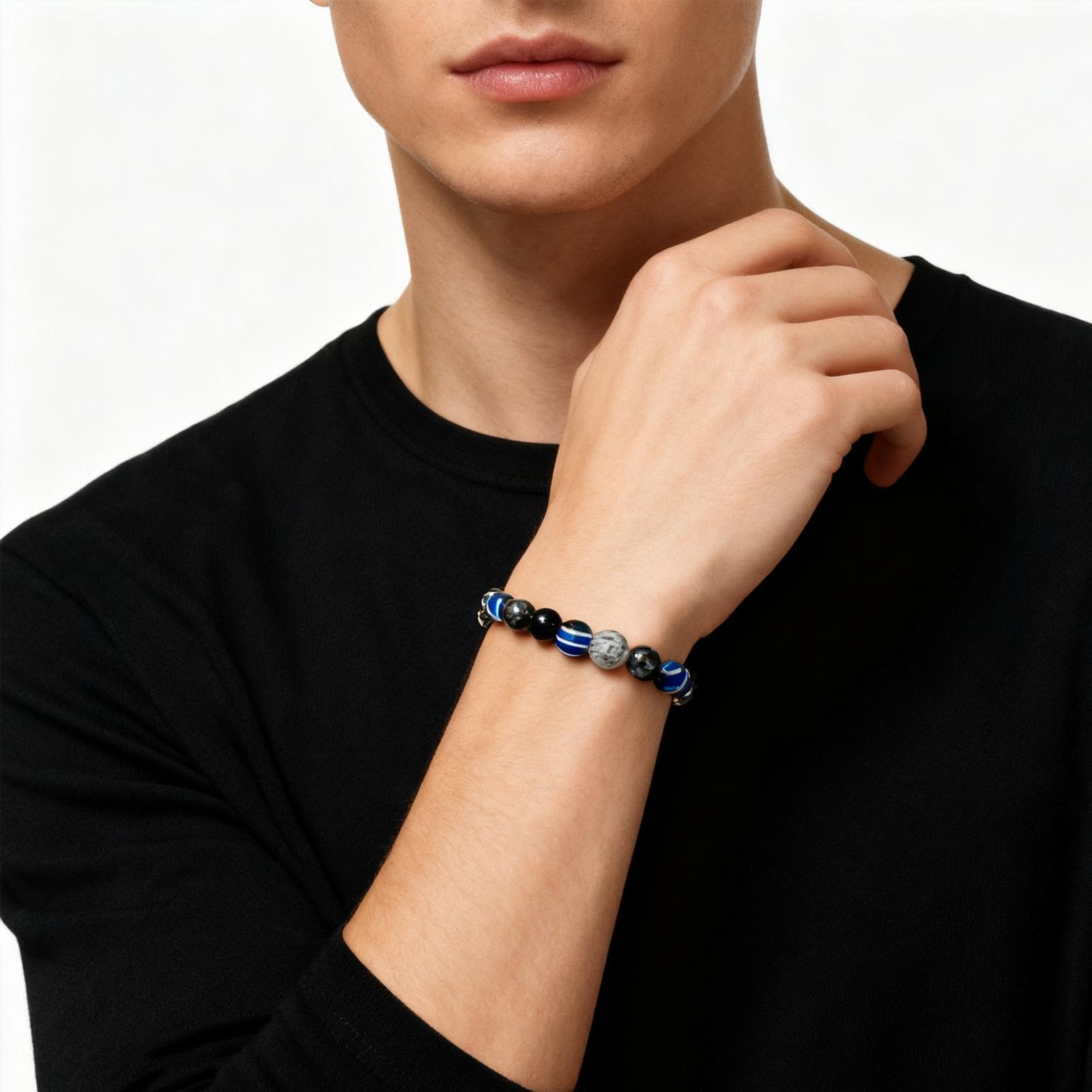 Lucky Bracelet 4-bead Set, Color-Placed Beaded Crystal Bracelet, Natural Yellow Crystal, Malachite, Fortune Charm Bracelet is very beautiful