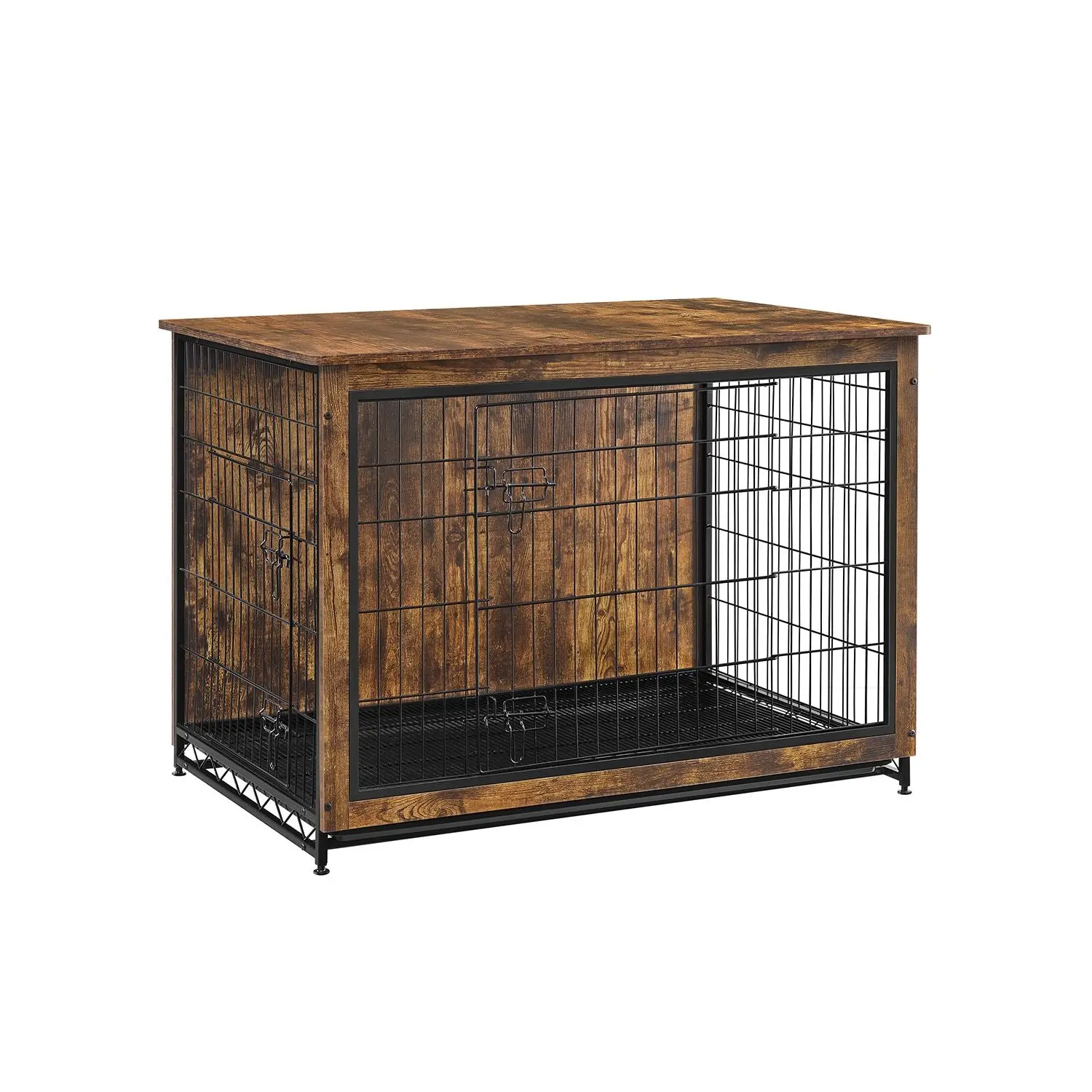 Feandrea Modern Kennel, Dog Crate Furniture, up to 80 lb, Heavy-Duty Dog Cage with Multi-Purpose Removable Tray, Double-Door Dog House