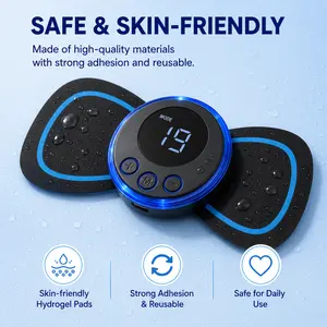 Portable EMS Neck & Body Massager - 8 Modes, 19 Intensities, Rechargeable TENS Muscle Stimulator for Pain Relief & Relaxation Neck Relaxer Daily