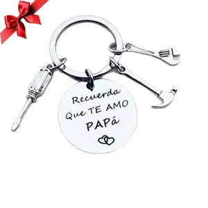 Stainless Steel Tool Keychain Best Father's Day Gift 2026!"Recuerda Que Te Amo Papa" Durable Hammer, Wrench & Screwdriver Design| Trendy Men's Fashion Car Key Accessory