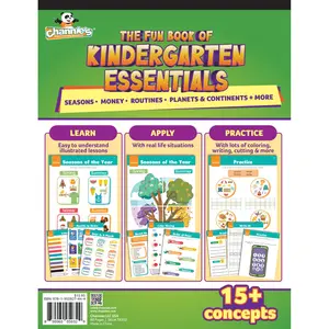 Channie’s Kindergarten Essentials Workbook-Teach &amp; Learn Days of the Week, Seasons, Phone numbers &amp; More!