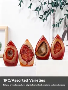Natural Crystal Agate Flame Free-Form Ornament, Polished Agate Crystal Flame Decor, Home Decoration & Crystal Collection Piece
