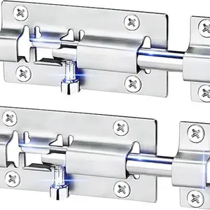 2/4 Pack Bucket Bolt Locks, 3 Inch Sliding Door Latch, Thick Stainless Steel Sliding Door Lock, Security Lock, Locking System, Multiple Color Options, Perfect Gift, Door Hardware