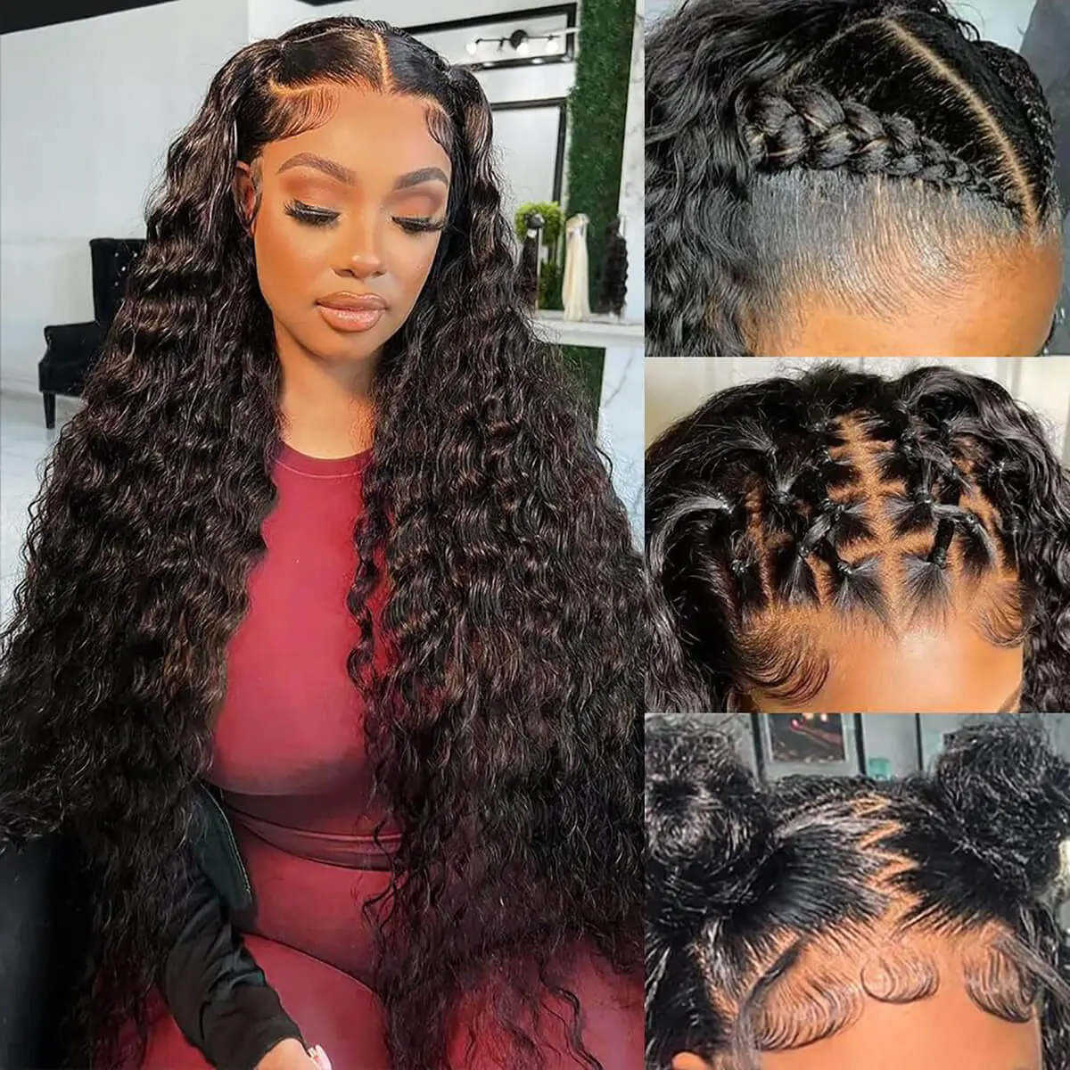 30 Inch Deep Wave Lace Front Wig Human Hair 13x6 HD Glueless Pre Plucked Amazon.com : 30 Inch 13x6 Deep Wave Lace Front Wigs Human  main image 2