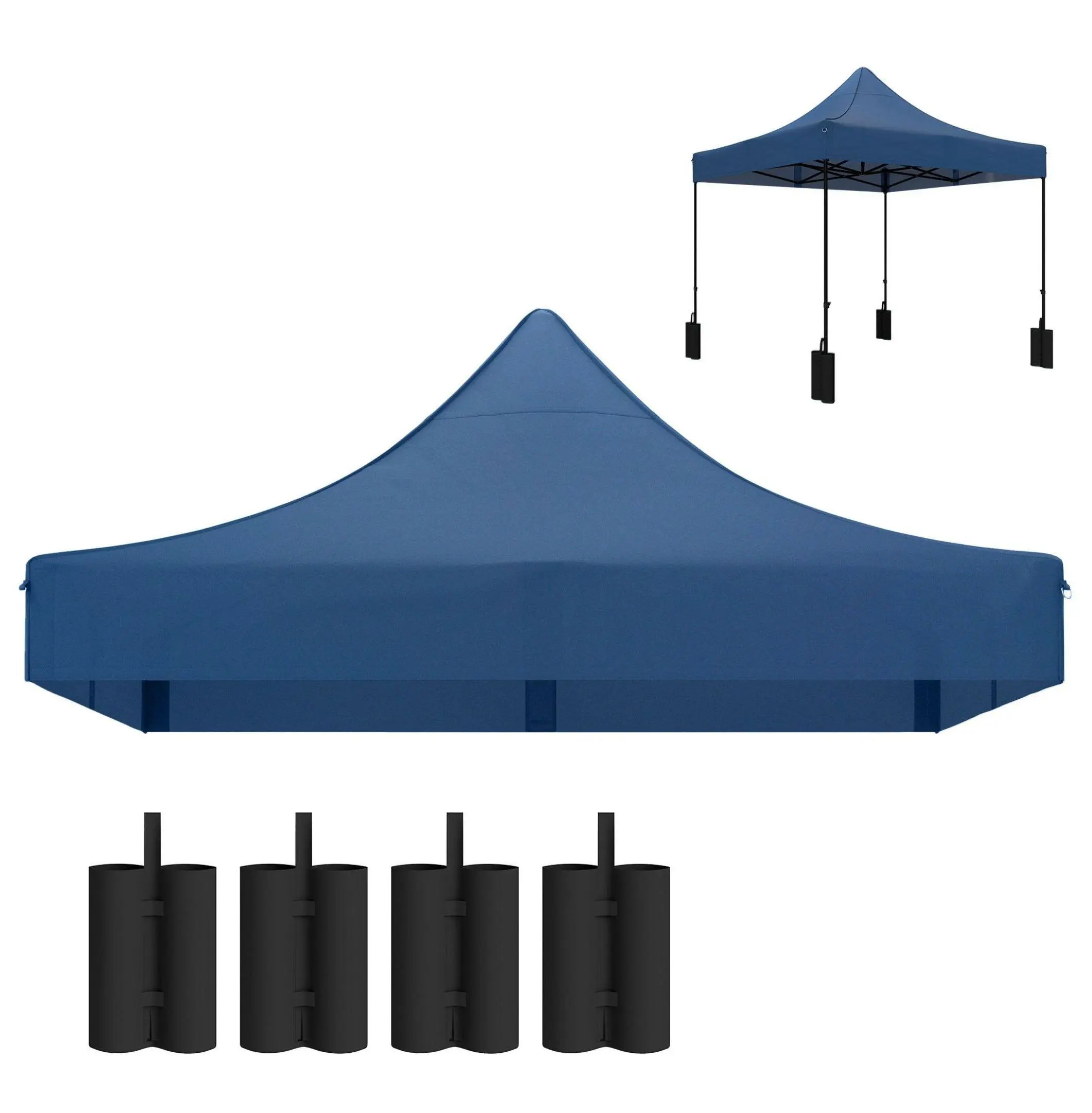 10x10 Canopy Replacement Top, UPF50+ Tent Cover with Sand Bags - Navy Blue