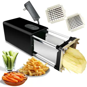 Electric french fry cutter professional commercial and household french fries cutter potato slicer with 12inch 38inch blade automatic potato cutter suitable for potato carrot cucumber
