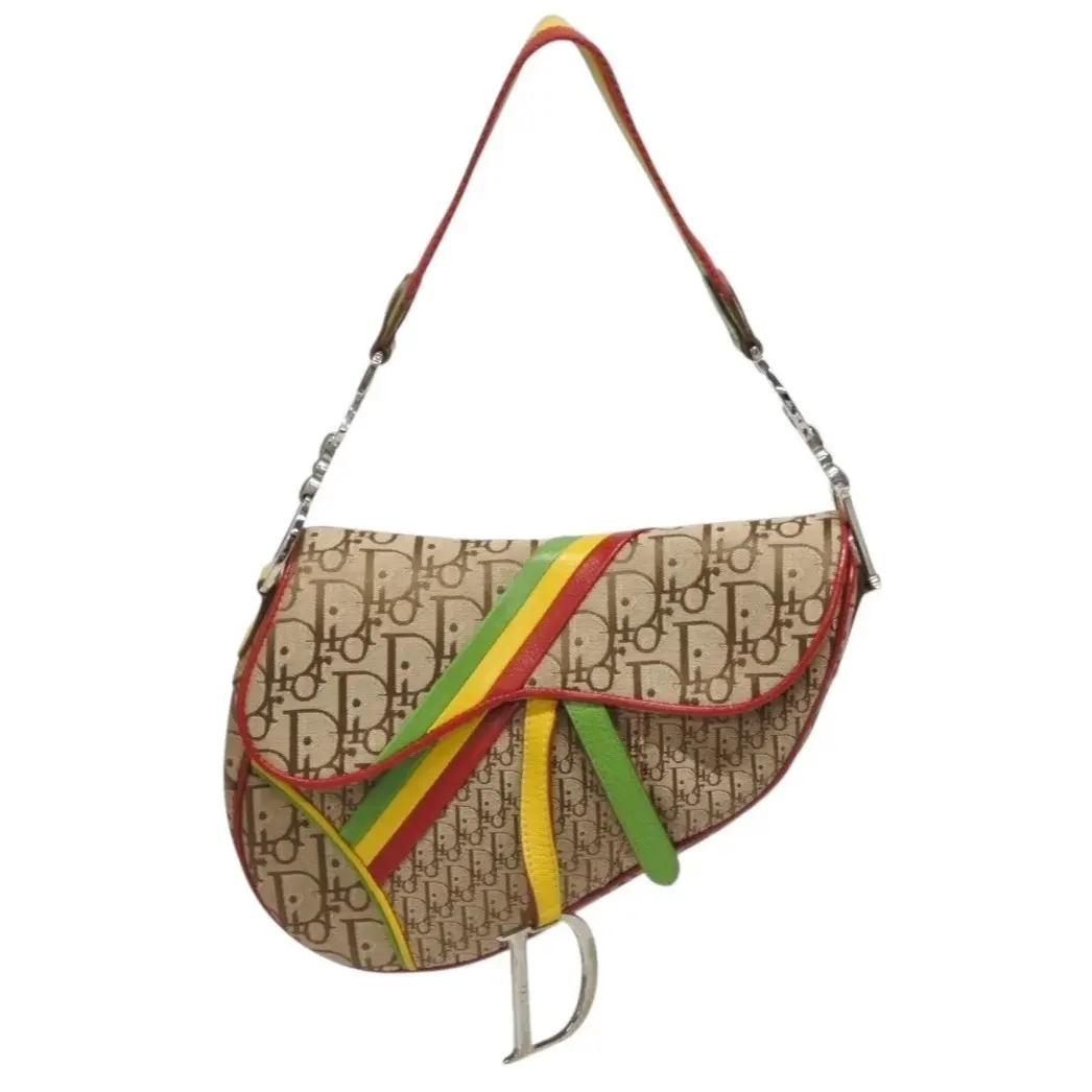 Pre-owned Dior Canvas Shoulder Bags Trotter Rasta Saddle Bag