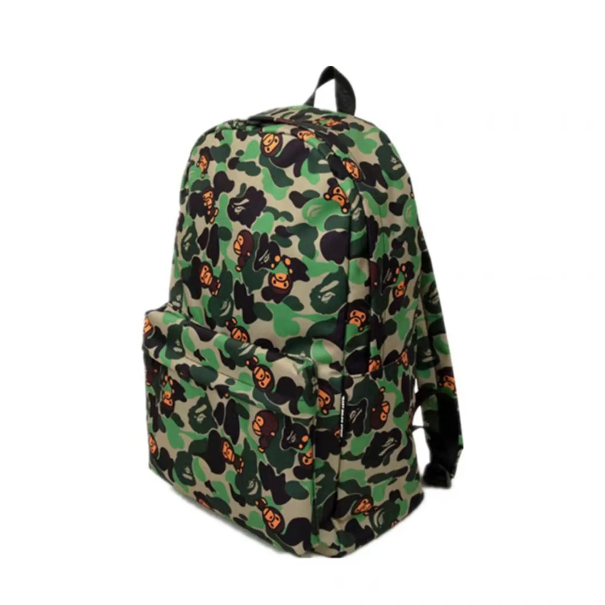 Baby Milo Print Backpack, Classic Cartoon Monkey Camo Daypack, Lightweight Large-Capacity Casual Laptop Bookbag, Street-Style Rucksack for Teens, Multiple Print Patterns Available