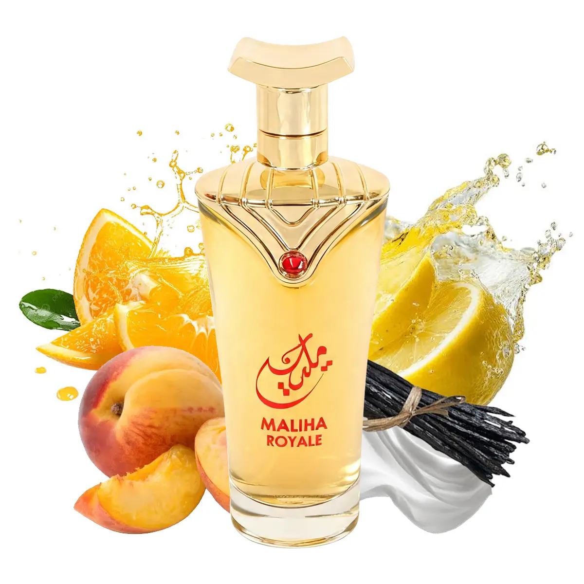 EBC Maliha Royale Eau de Parfum 100ml - Luxurious Fragrance in Elegant Gold Bottle with Leaf Design