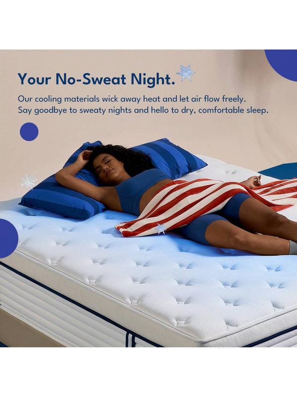 12/14-inch hybrid mattress with zoned support, fiberglass-free, reinforced edge coil memory foam, pressure relief and motion isolation, CertiPUR-US certified, suitable for single/double mattresses, providing an undisturbed, quiet sleep experience.