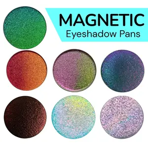 Mateo Beauty Multi-Chrome Pigment-Rich Eyeshadow Set - 26mm Magnetic Pan Palette with Holographic, Color Shifting, Rainbow Color, Reflective Shimmery Pastel Vibrant Metallic Cosmetics, Holographic Eyeshadow, Color Shifting Eyeshadow
