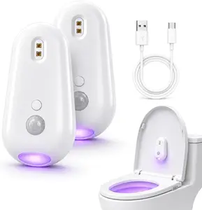 PickTrip Smart Toilet UV Sterilizer - Automatic Motion Sensor UVC Disinfector and Deodorizer for Toilet Lid, Hands-Free Toilet Bowl Sanitizer Light for Home Bathroom Hygiene Toilet sterilizer (2 aromatherapy tablets)