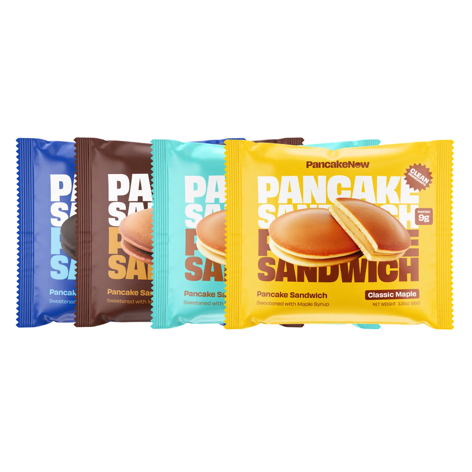Sample Pack - Assorted Pancake Sandwiches - Cookies & Cream, Chocolate Peanut Butter, Cinnamon Bun, Classic Maple