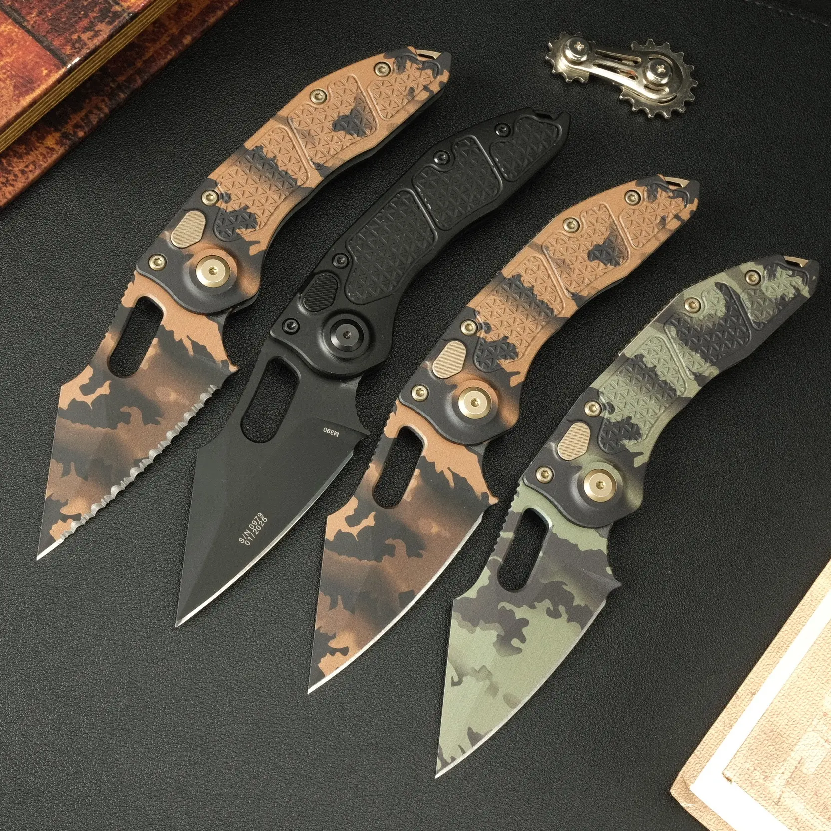 Stitch portable folding knife, pure aluminum handle, M390 high hardness corrosion-resistant steel, outdoor driving, camping, fishing EDC tool, portable tool, best gift.