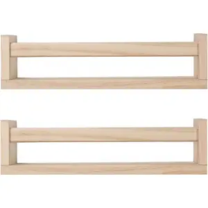 Ikea Floating Shelves For Kids Room, Kitchen Spice Rack, Or Rustic Wall Mounted Shelves for Farmhouse Bathroom Decor ,Set of 2 Gift Decorative