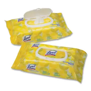 NSN7010407 Lysol Disinfecting Wipes - 1-Ply - Lemon-Lime - White - GSA 6840017010407 - Pack of 80 - 6 Pack per Case