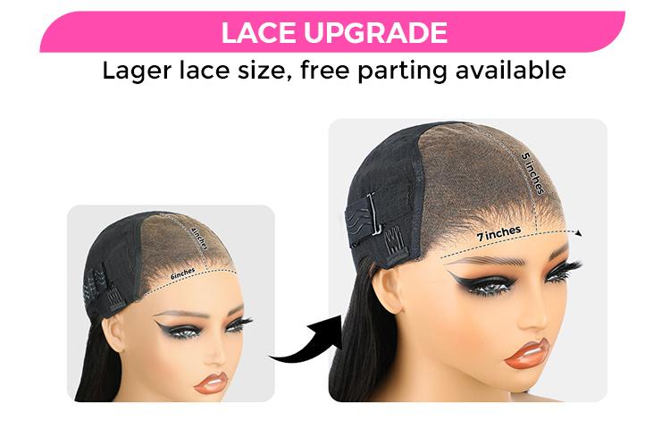 CurlyMe Wear Go 250% Density Pre-bleached 7x5 Pre-cut HD Lace Front Wig Pre-plucked - Natura Black