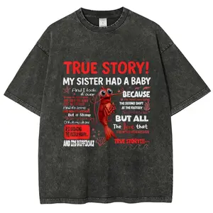 My Sister Had A Baby T-Shirt,Shark Tale Graphic Tee,Vintage Wash Casual Top