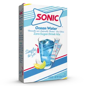SONIC Ocean Water Singles To Go Drink Mix, Blue Coconut Zero Sugar Low Calorie Flavor Packets