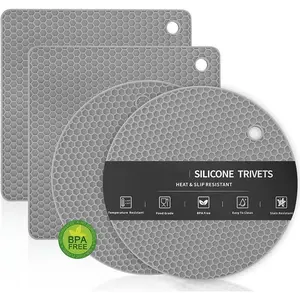 4pcs/set Silicone Pot Holder, Heat Resistant Non-slip Pot Mat, Kitchen Coasters, Kitchen Insulation Tool for Hot Pots, Plates, Bowls, Spoons, Cups