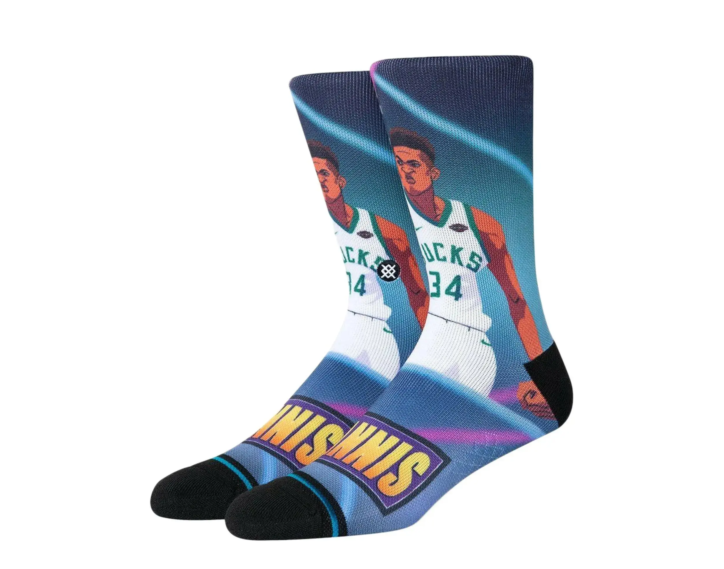 Stance Giannis Fast Break Crew Socks in Multi-Color | Men's