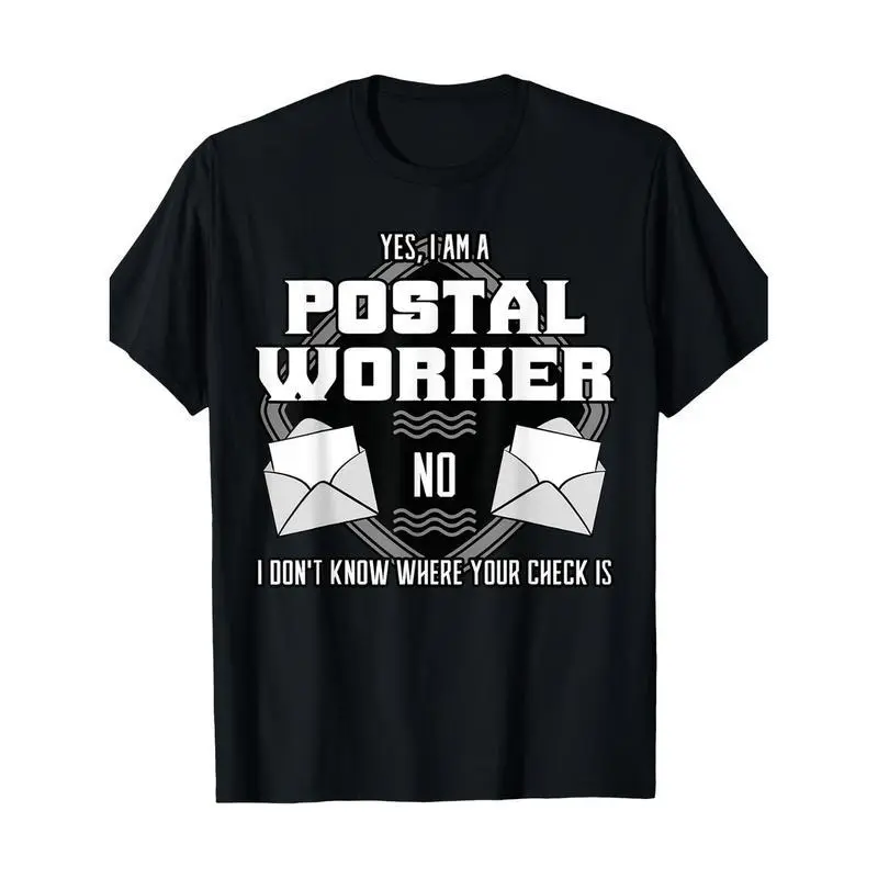 Unisex Postal Worker Humor Graphic T-Shirt - 100% Breathable Cotton, Casual Style Tee, Classic Fitted, Crew Neck, Short-Sleeve, All Seasons Menswear Top