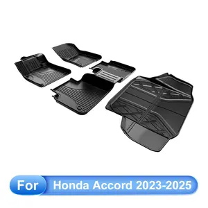 【fathersdaygift】AOMSAZTO 4Pcs TPE Rubber  Floor Mats for 2023-2026 Accord (Including Hybrid)   1st-2nd Row, All-Weather Custom Fit Car Mats, No-Slip Safety, Black