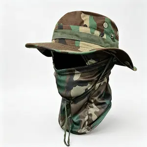 Unisex Camouflage Bucket Hat - Windproof, Adjustable Drawstring Sun Protection Cap for Adults, Ideal for Fishing, Hiking, Windproof Hat Sports Hat Fisherman Cap