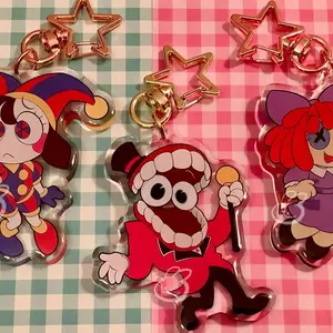 TADC 2.5" Acrylic Charms | Pomni Ragatha Caine Clear Epoxy Keychains | Digital Circus