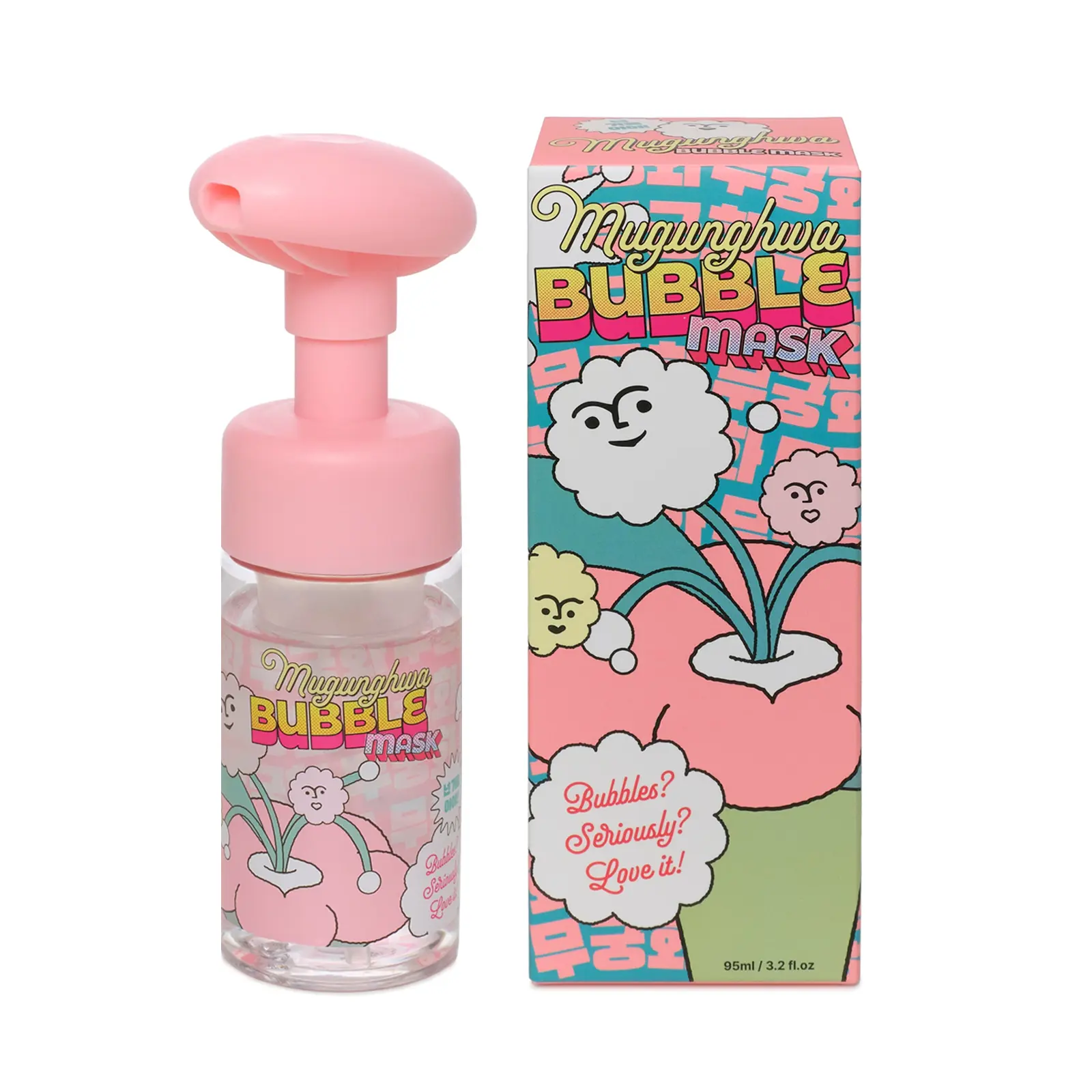 Mugunghwa Bubble Mask Facial Treatment, Hydrating Bubble Face Mask, Korean Skincare, 95ml / 3.2 fl.oz