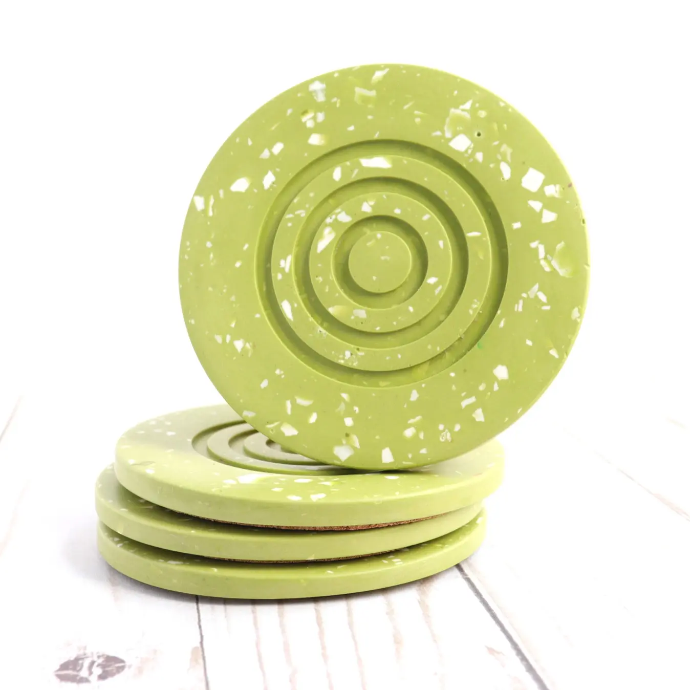 Unique and Practical: Handmade Set of 2 Terrazzo Artisan Coasters - Perfect for Everyday Use