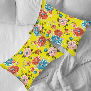 2-Pack Envelope Pillowcases, Satin Pillowcase, Smooth Soft Polyester, Bright Peony Print, Bedding Set, Home Decor, Bedroom Accessories